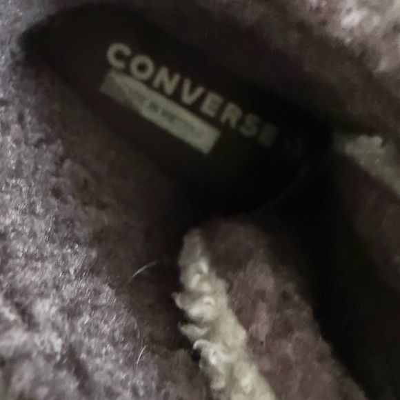 Converse Womens Lace Up Cap Toe Platform Faux‎ Fur Sneakers Gray White Size 7 C - Picture 10 of 13